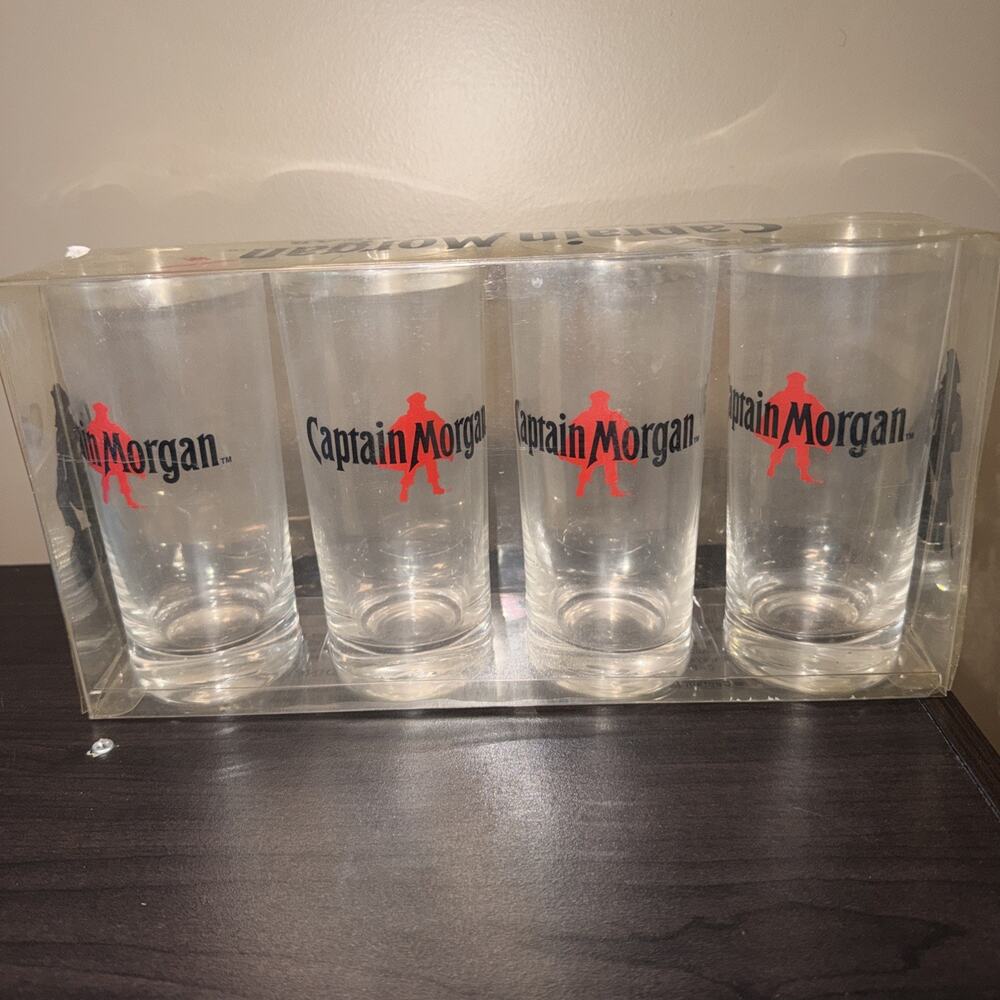Captain Morgan Tall Drinking Glasses Set Of 4